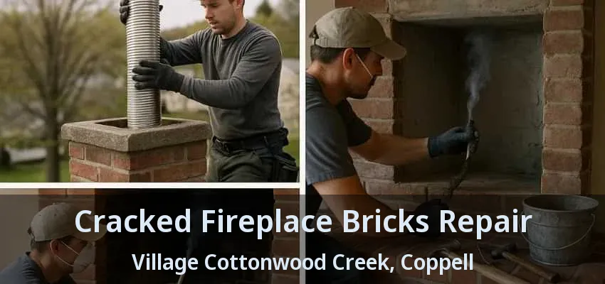 Cracked Fireplace Bricks Repair Village Cottonwood Creek, Coppell - TX