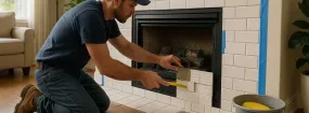 Repairing Cracked Fireplace Tiles Summit at the Spring, Coppell
